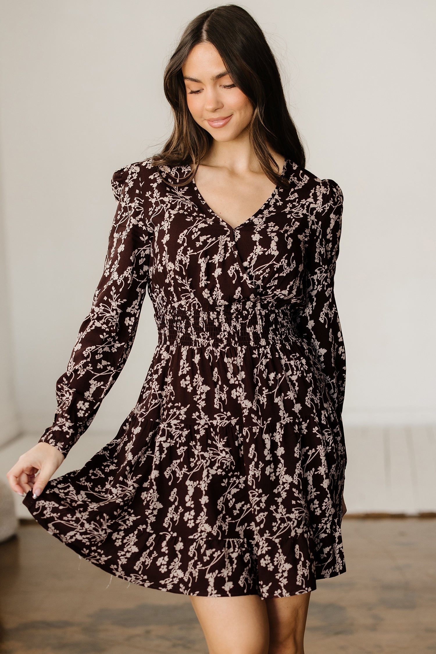 Serenity Waist Flared Mini Dress-0