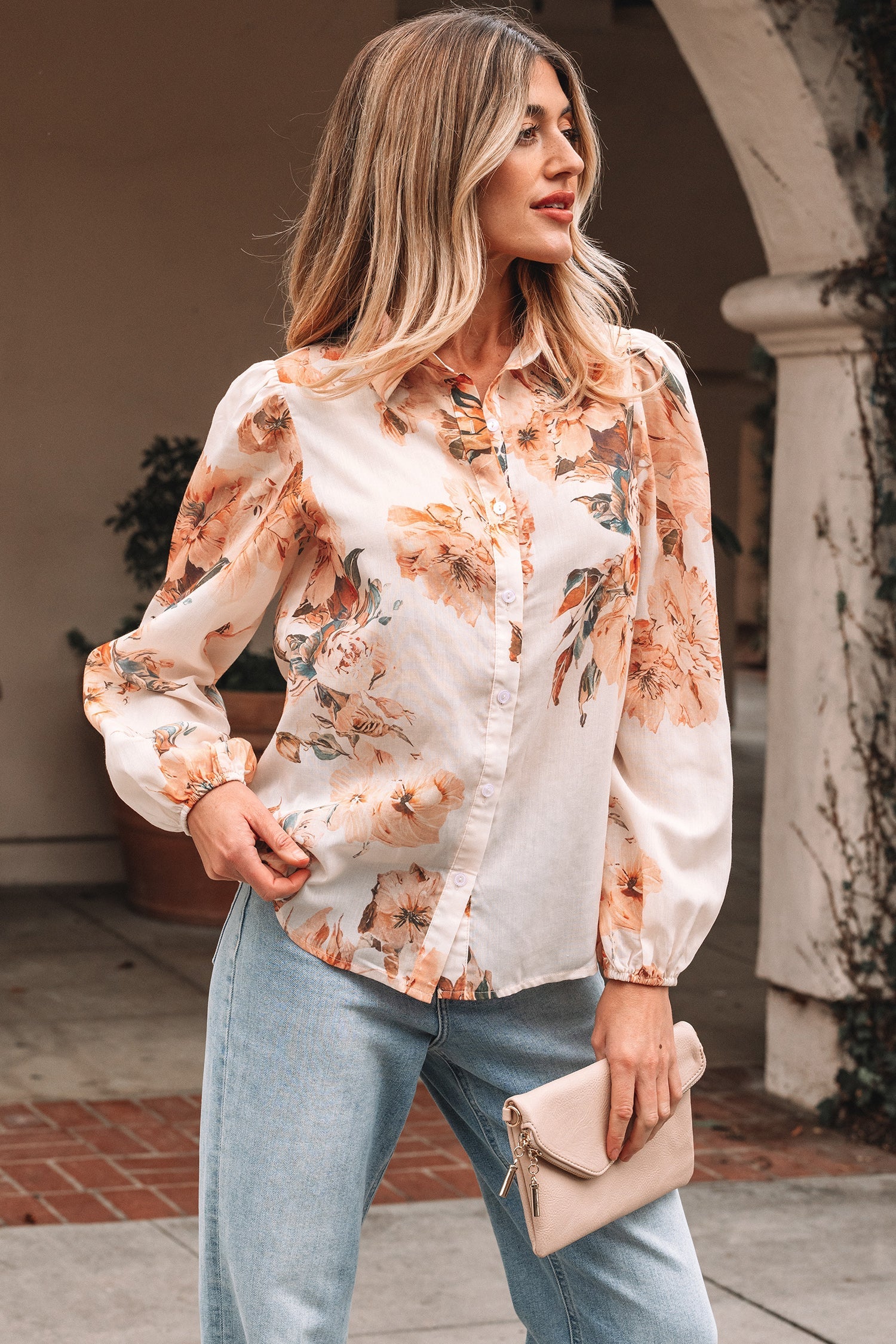 Margot Puff Sleeve Lightweight Shirt-2