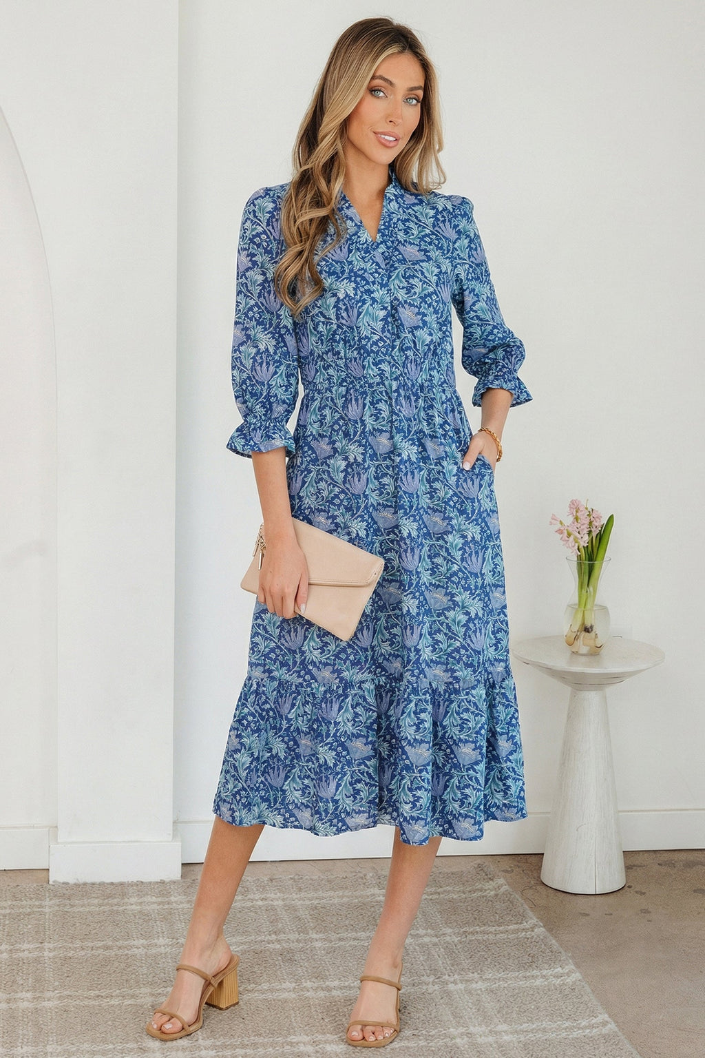 Athena Bracelet Sleeve Long Dress-0