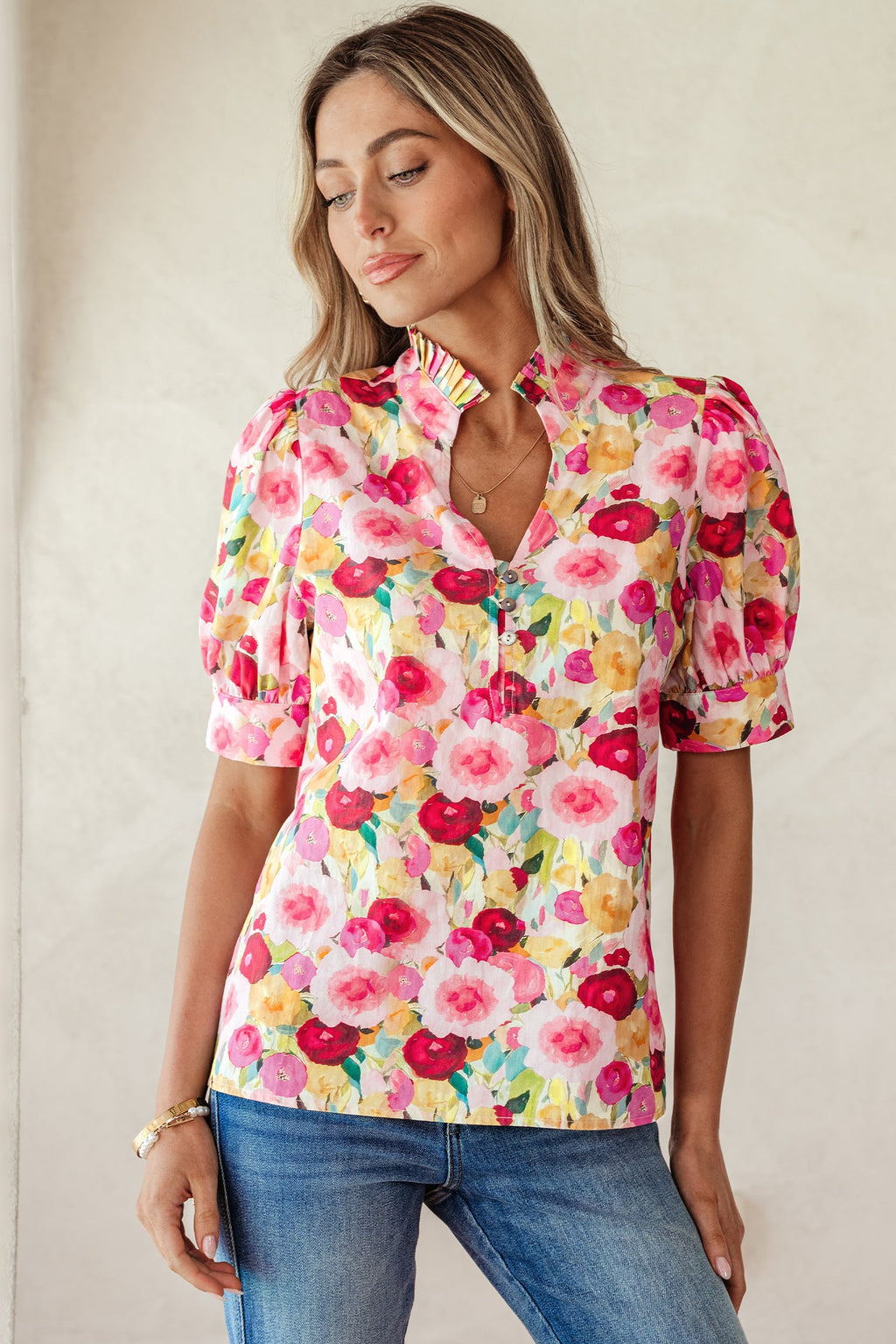 Charleigh Puff Short Sleeve Blouse-3