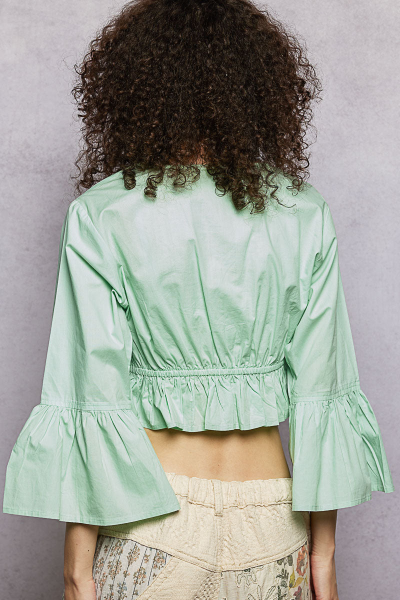 POL Floral Embroidered Cropped Blouse-3