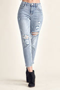 RISEN Distressed Slim Cropped Jeans-0