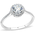 DA022 - High polished (no plating) Stainless Steel Ring with AAA Grade CZ  in Clear-0