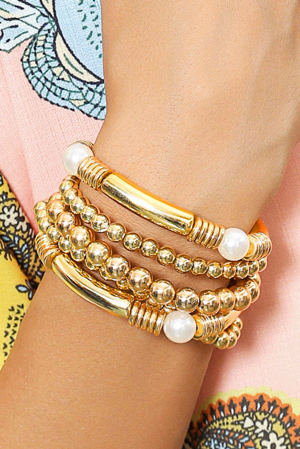 Zoe Plated Beaded Bracelet Set-2