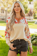 Azari Plaid Patchwork Casual Top-0