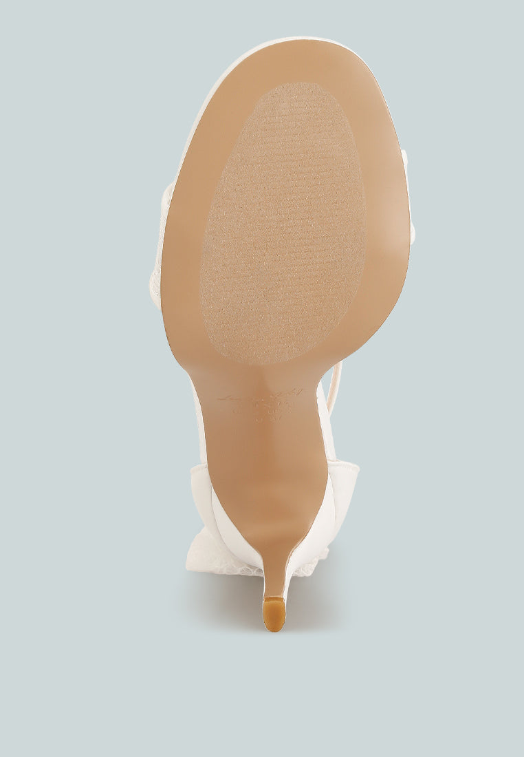 Delancy Bow Detail Lace Stiletto Sandals-4