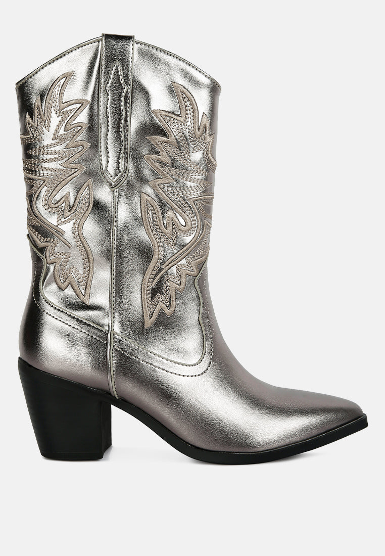 Dixom Western Cowboy Ankle Boots-5