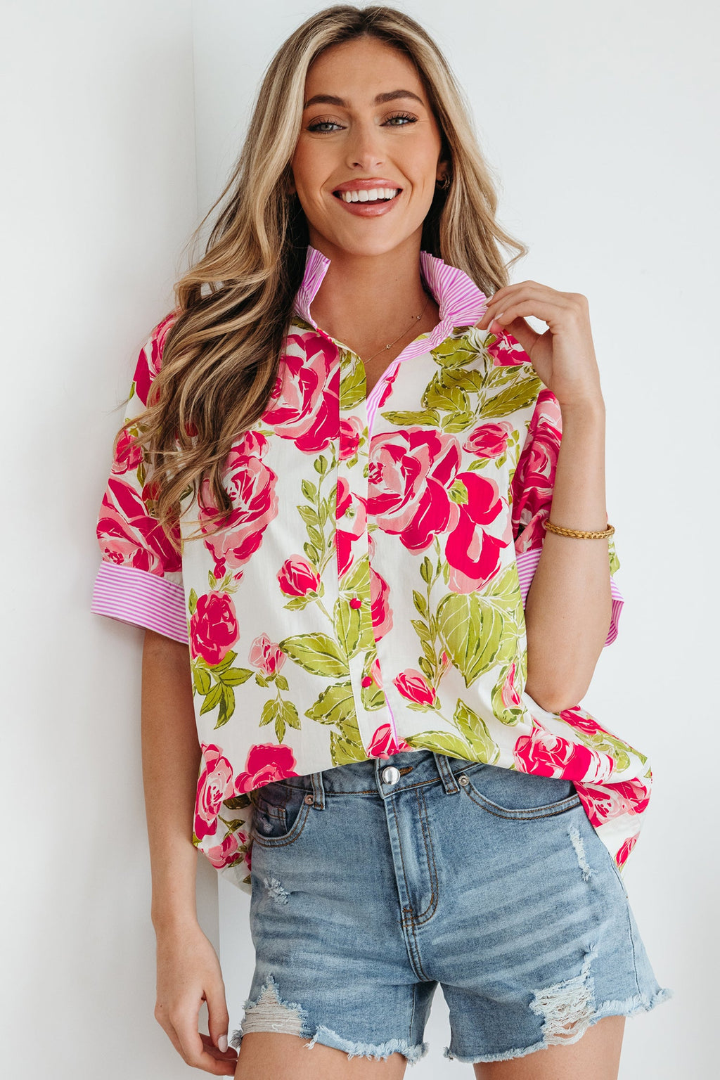 Rebekah Collar Short Sleeve Shirt-0