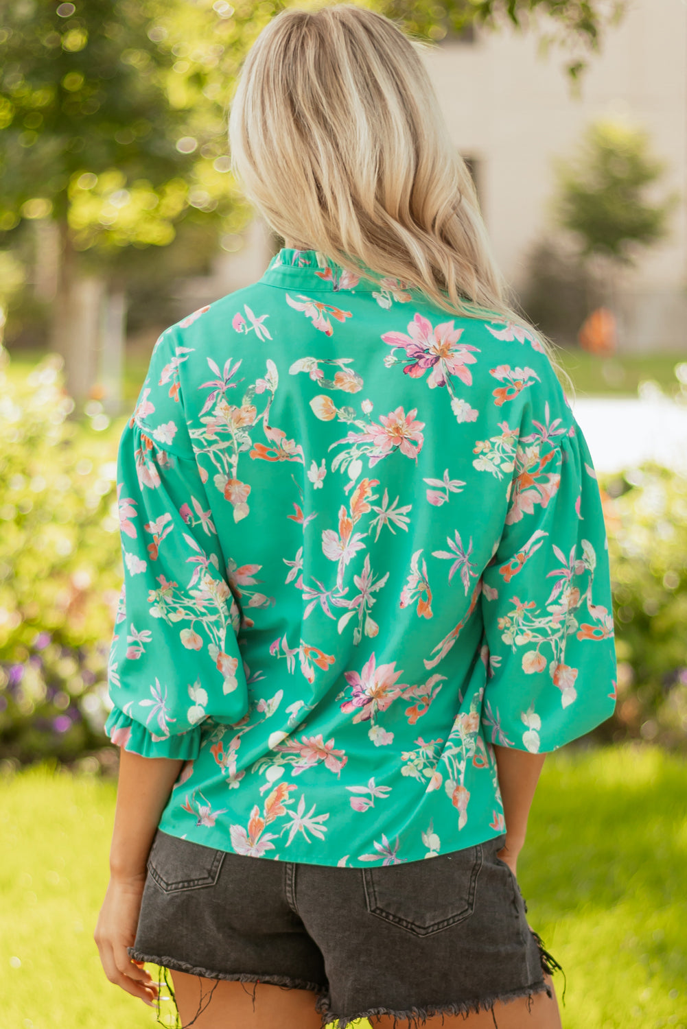 Bella Lantern Sleeve Front Shirt-1