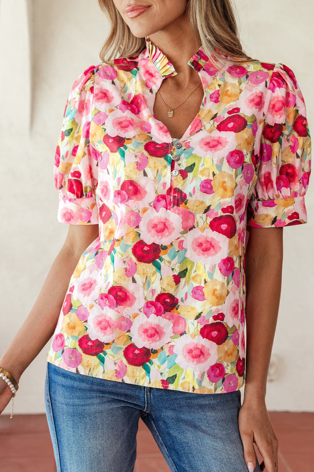Charleigh Puff Short Sleeve Blouse-4