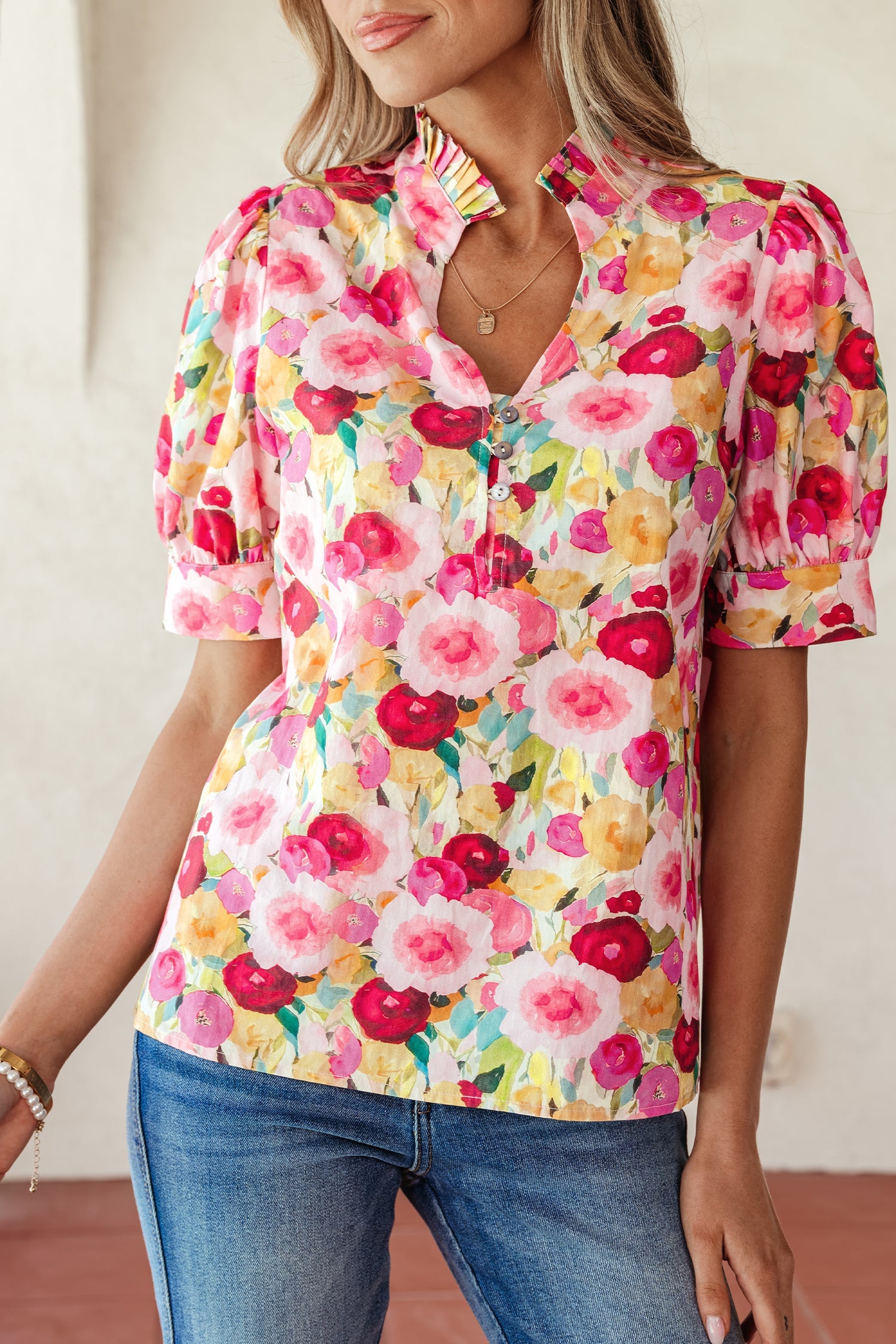 Charleigh Puff Short Sleeve Blouse-4