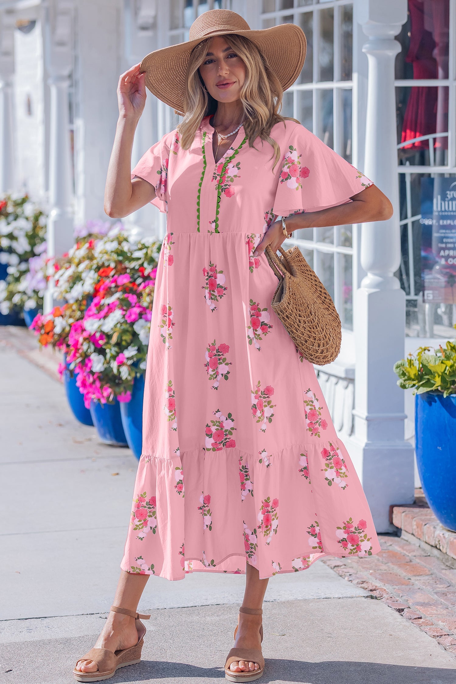 Alena Floral Print Maxi Dress-4