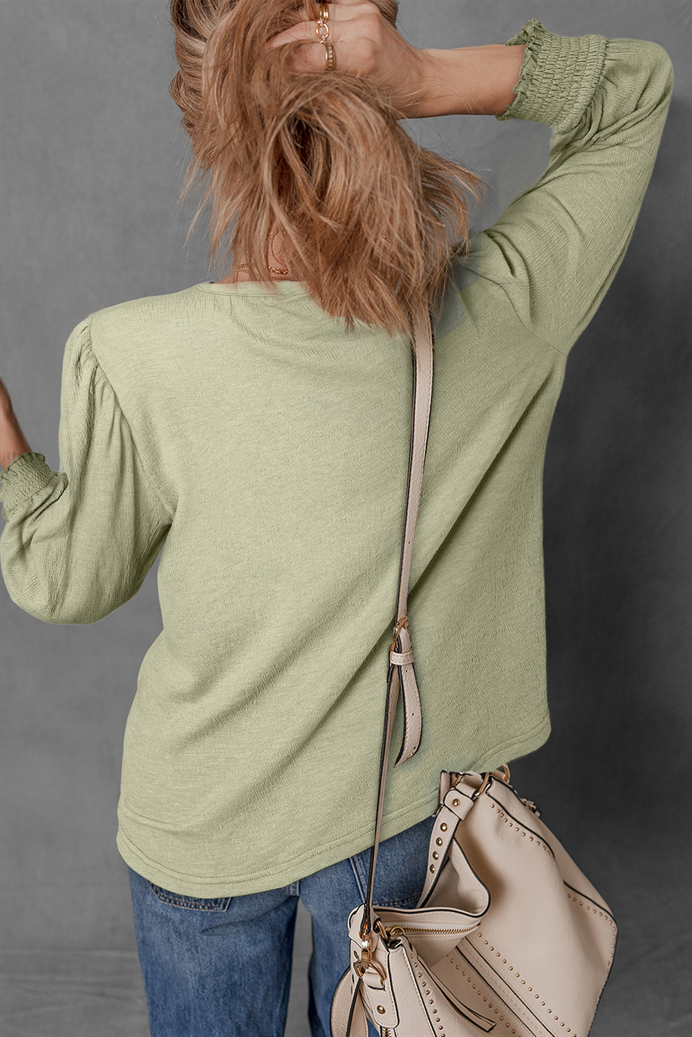 Adelynn Textured Half Sleeve Blouse-1