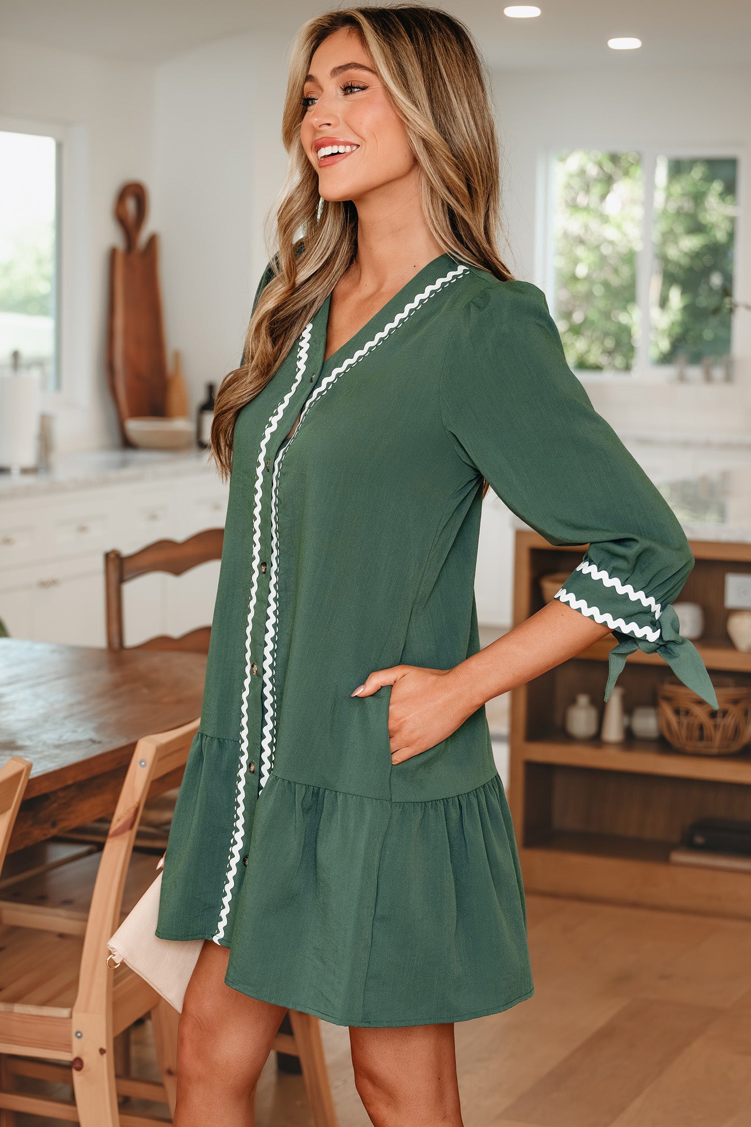 Xyla Bracelet Sleeve Shift Dress-4