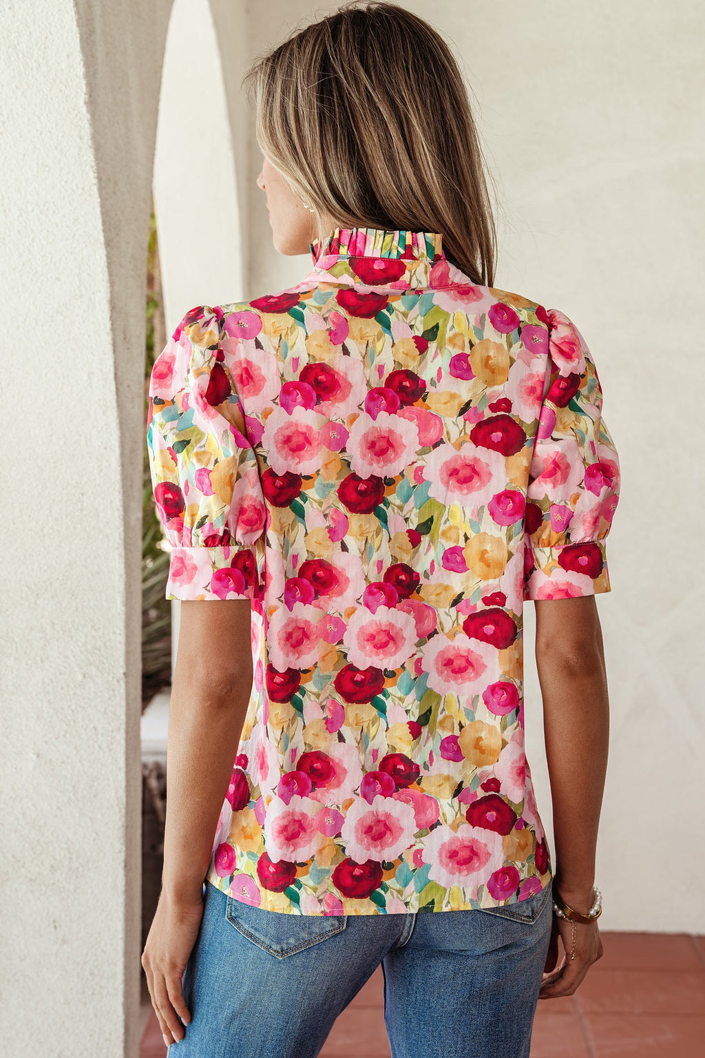 Charleigh Puff Short Sleeve Blouse-1