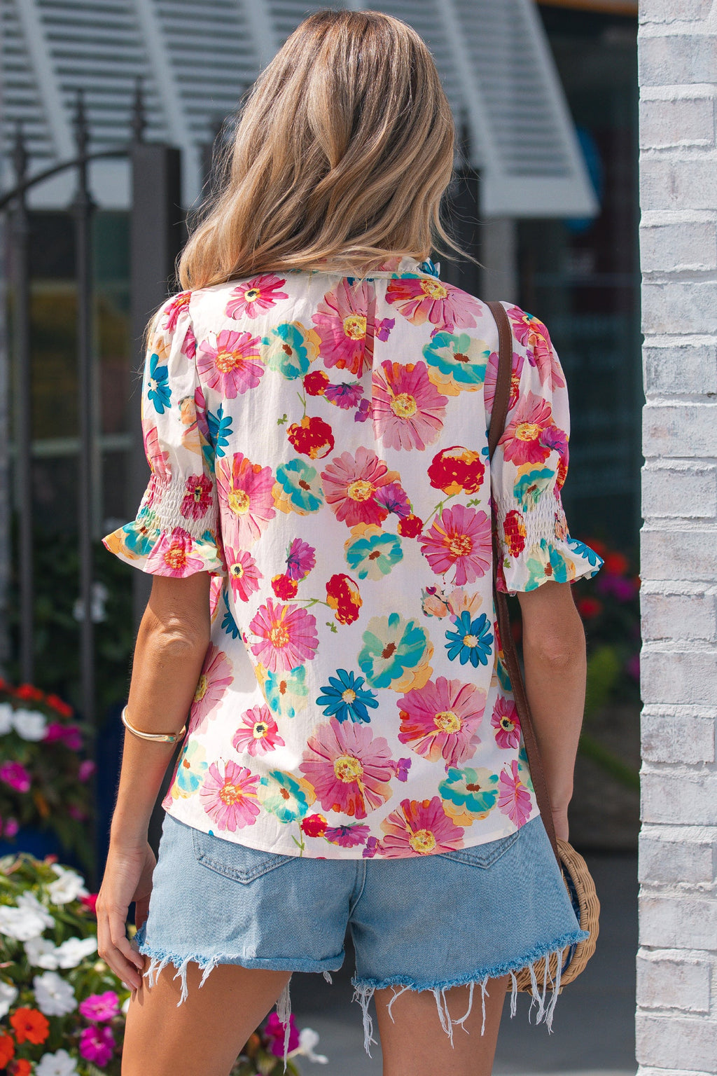 Faith Short Puff Sleeve Blouse-1
