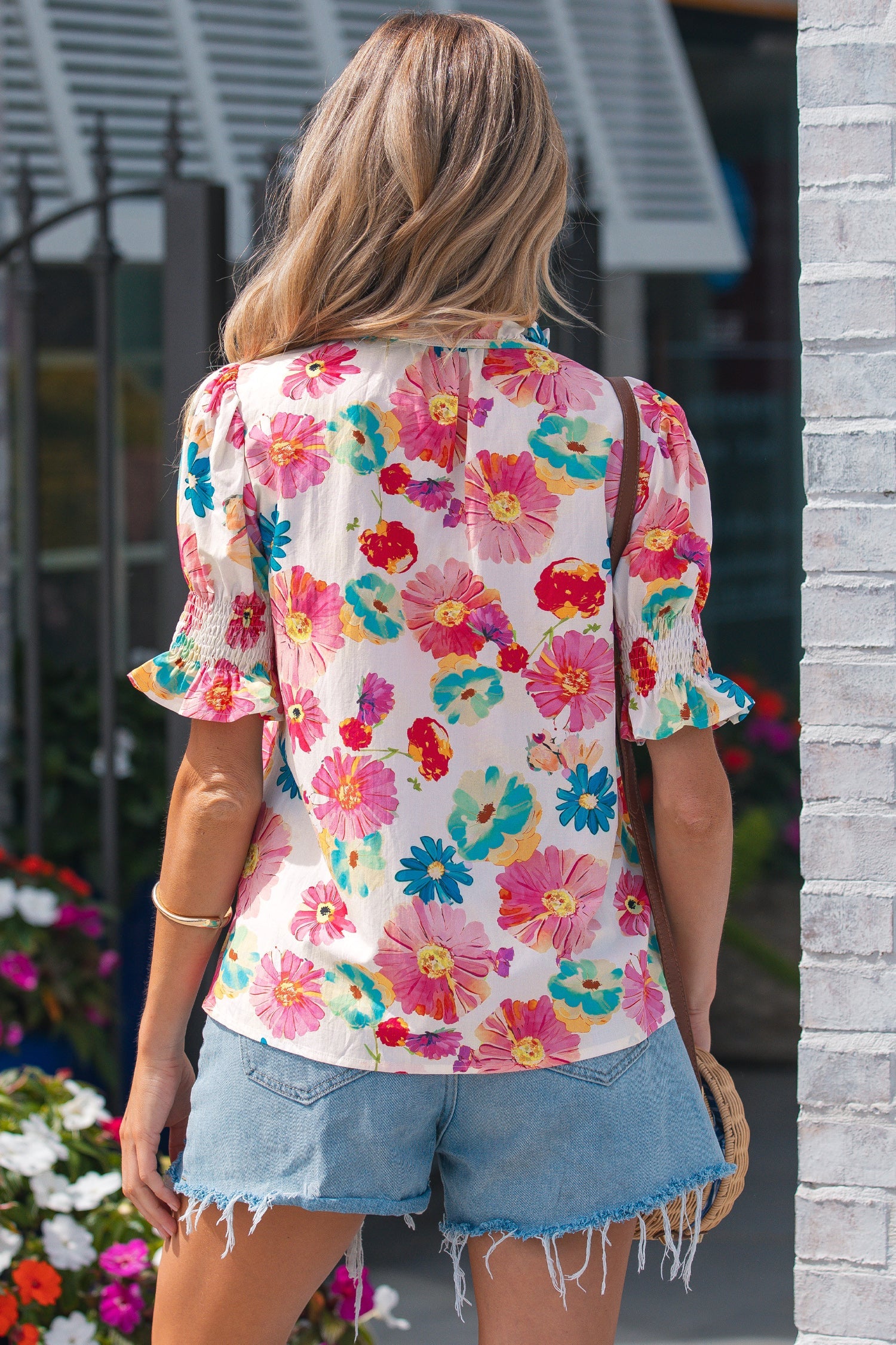 Faith Short Puff Sleeve Blouse-1
