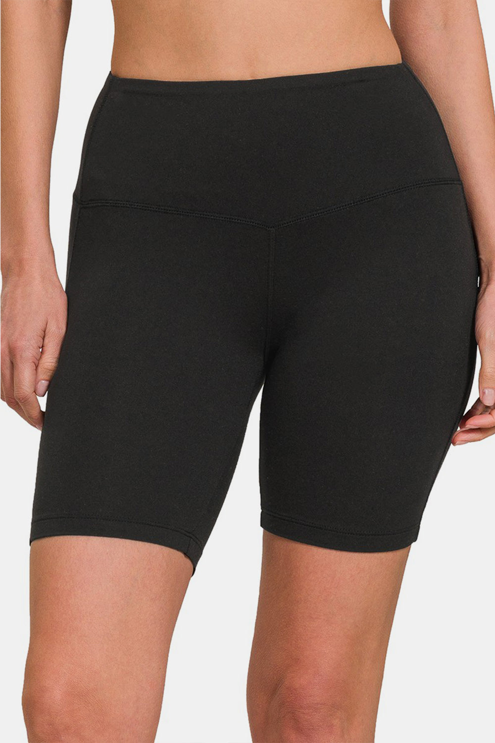 Zenana High Waist Active Shorts-0