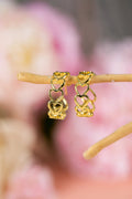 Lavender Link Hoop Stud Earrings-0