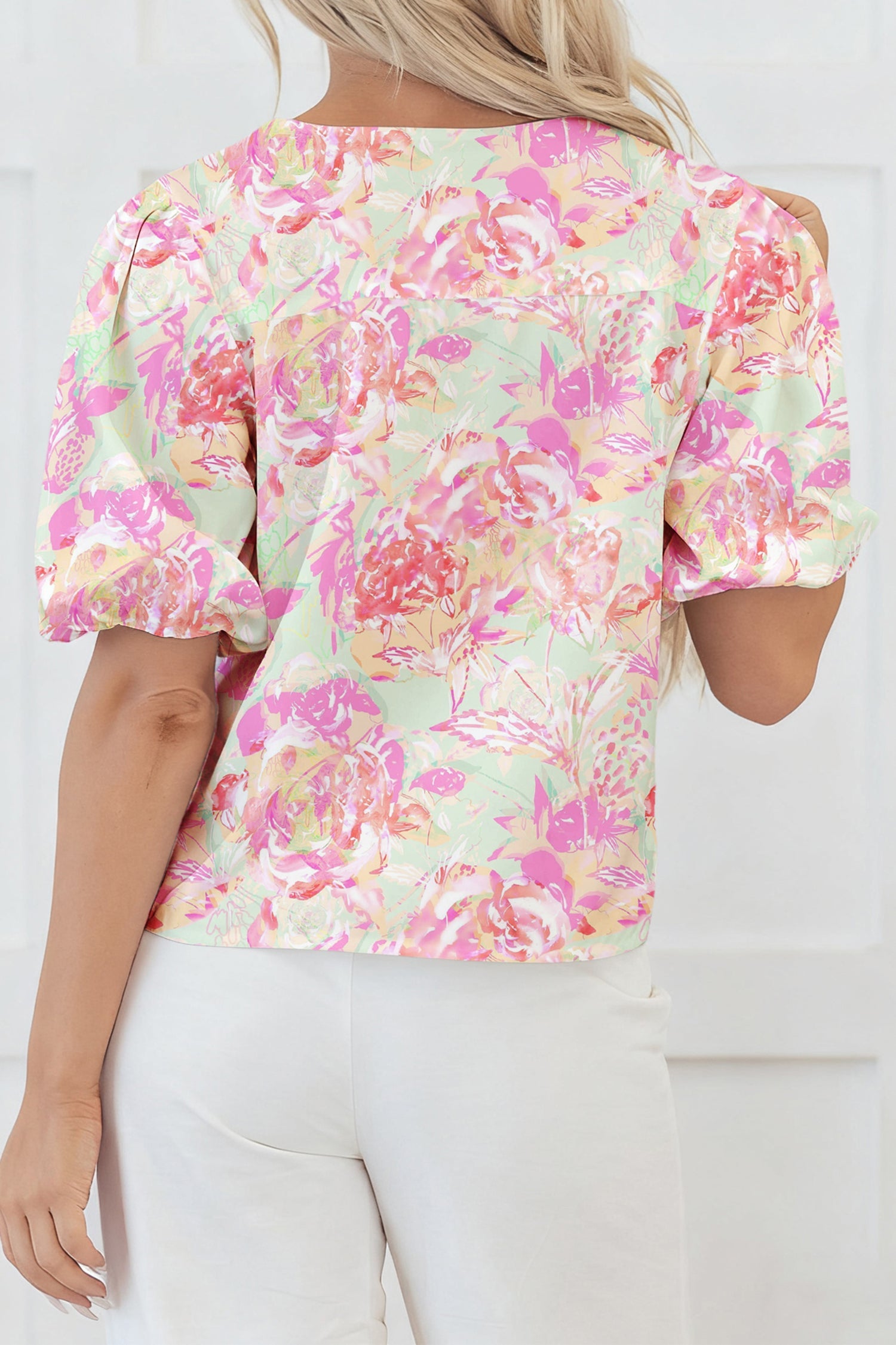 Ayla Short Puff Sleeve Blouse-1