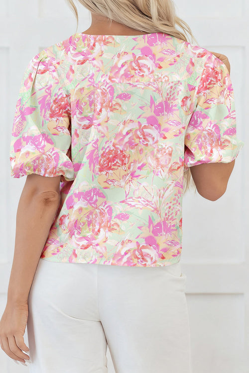 Ayla Short Puff Sleeve Blouse-1