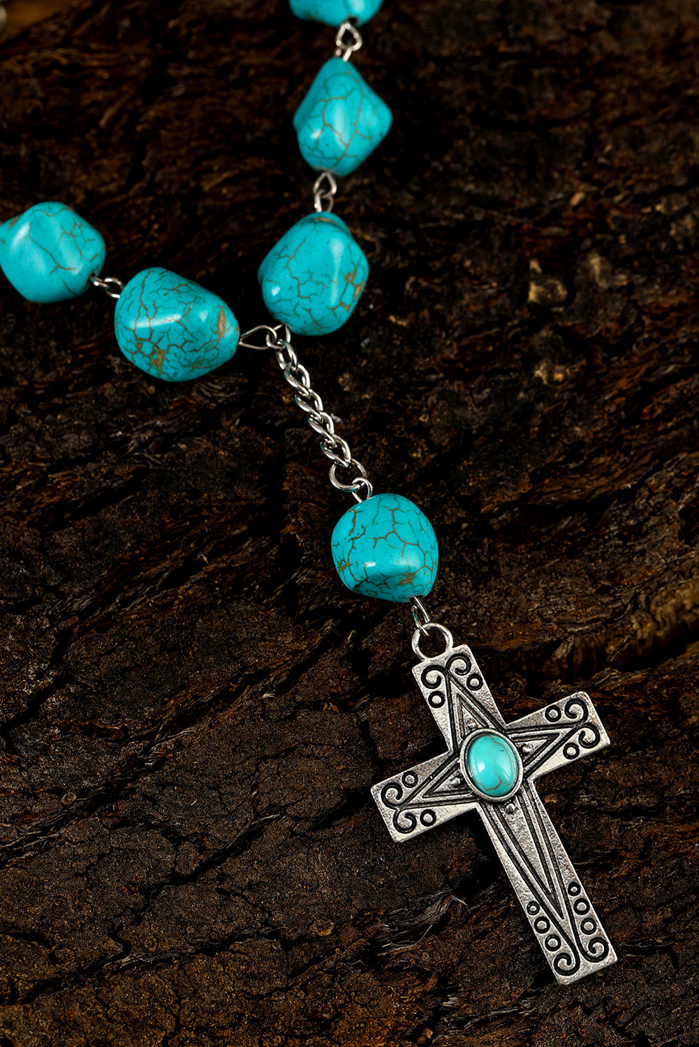Giana Peacock Cross Pendant Necklace-4