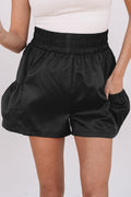 Maxine Elastic High Waist Pocketed Casual Shorts-0