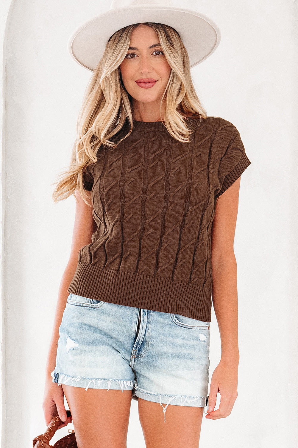 Lyrajira Texture Short Sleeve Sweater-3