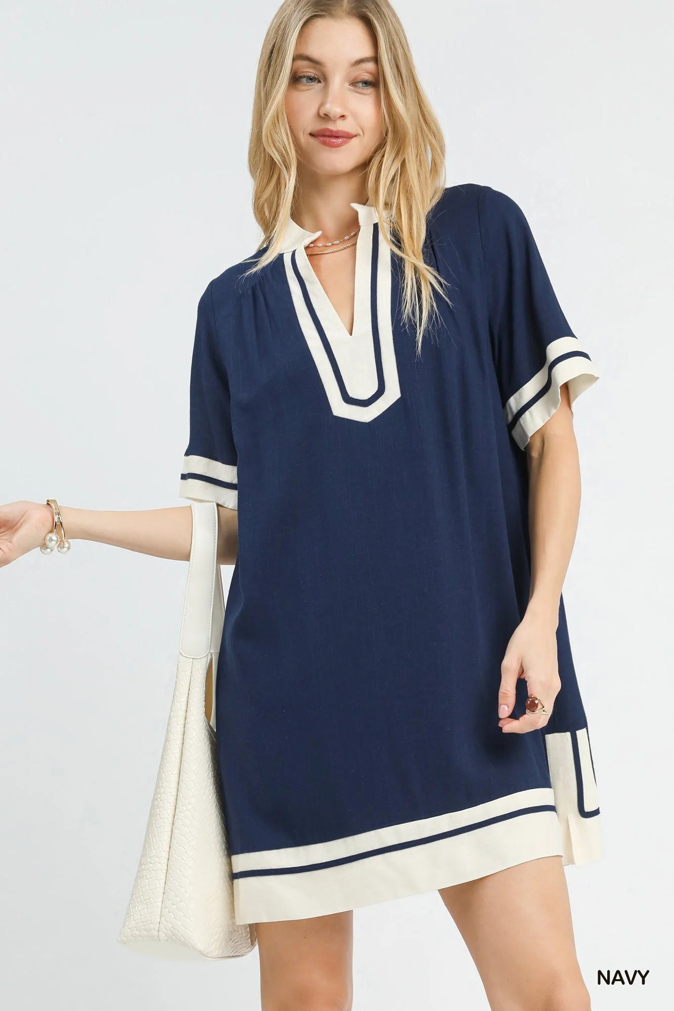 Umgee Linen Rayon Mini Dress-0