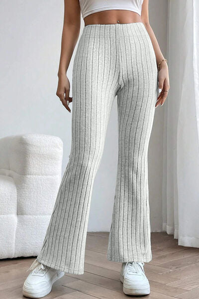 Basic Bae Full Size Ribbed High Waist Flare Pants-7