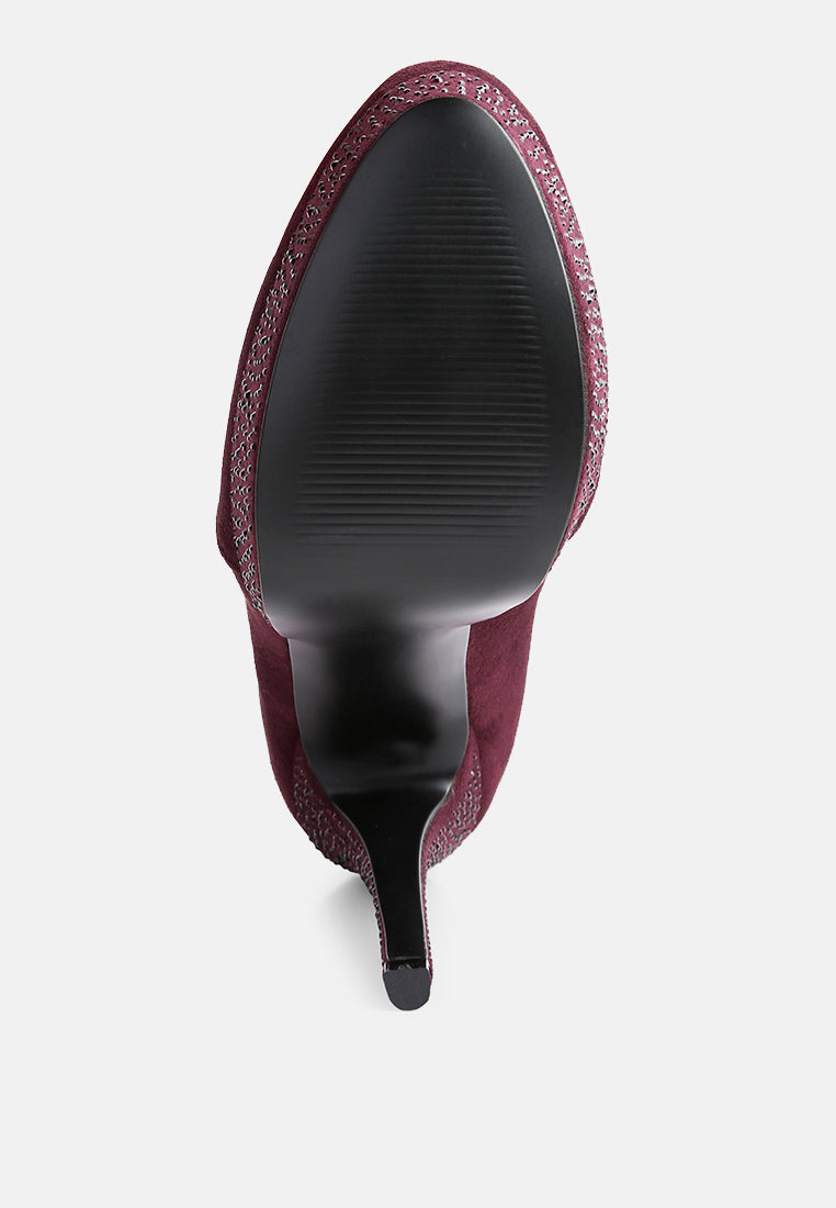 Espiree Microfiber High Heeled Ankle Boots-4