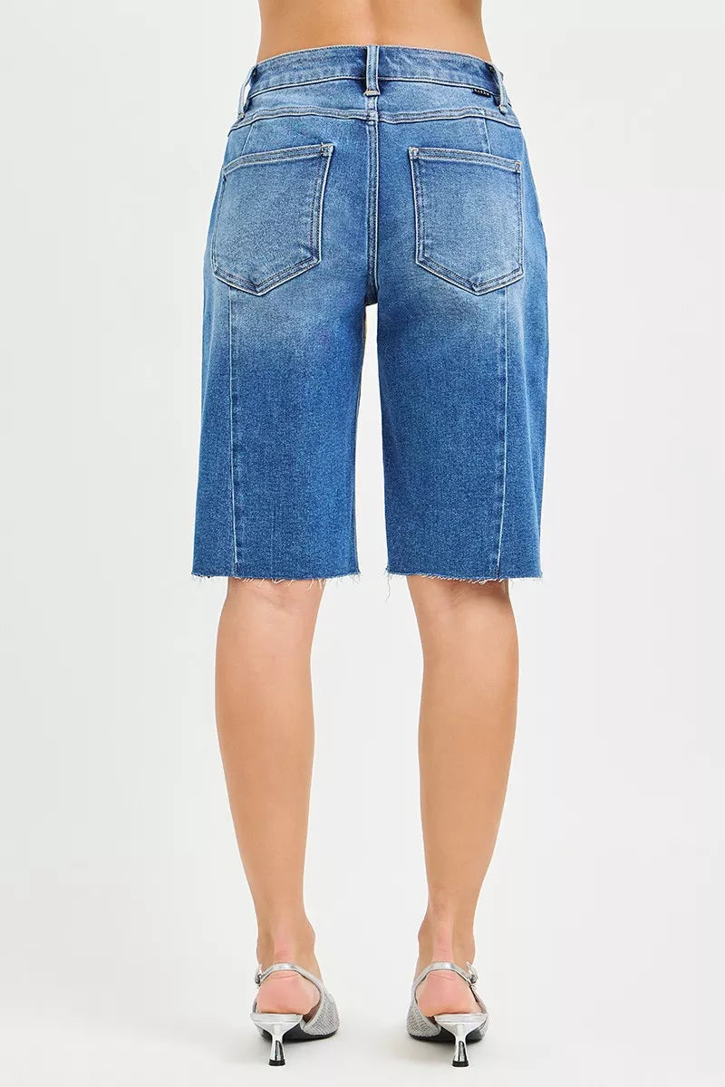 RISEN Raw Hem Slouchy Seamed Jorts-2
