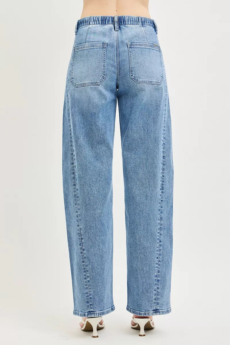 RISEN Relaxed Fit Drawstring Waist Jeans-4
