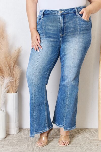 RISEN Full Size High Rise Ankle Flare Jeans-4