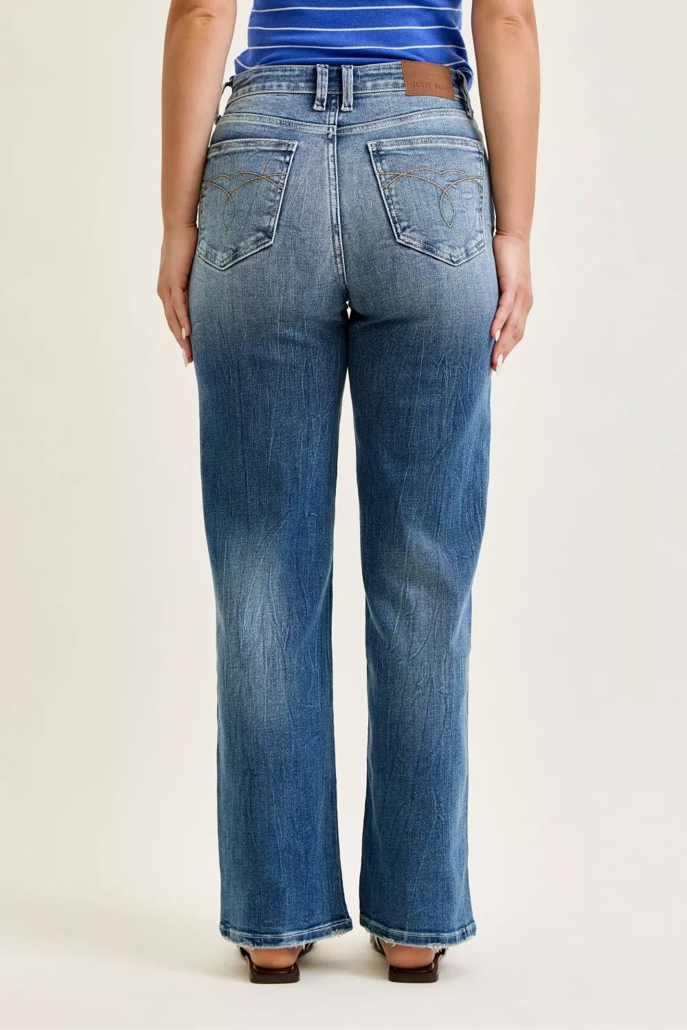Judy Blue Mid Rise 90s Straight Jeans-3