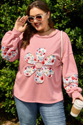 Elizabeth applique Drop Shoulder Sweatshirt-0