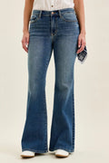 Judy Blue Mid Rise Jaqueline Flare with Triple Needle Back Pkts and Bandana Loop-0