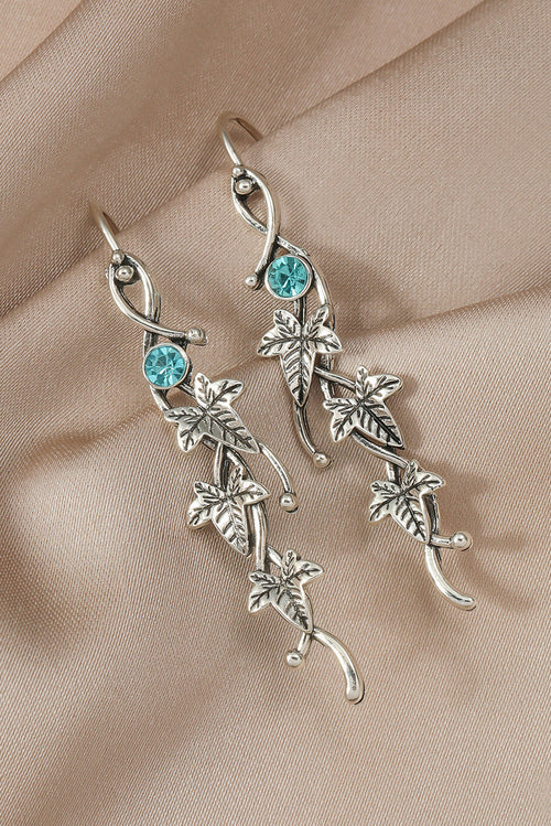 August Leaf Gemstone Dangle Earrings-0