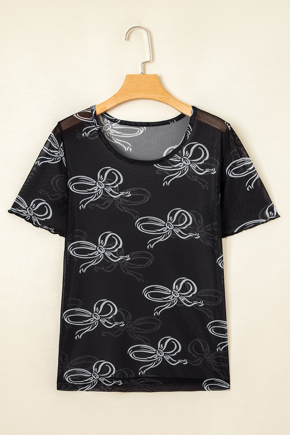 Maddie Bow Mesh Short Sleeve Top-4