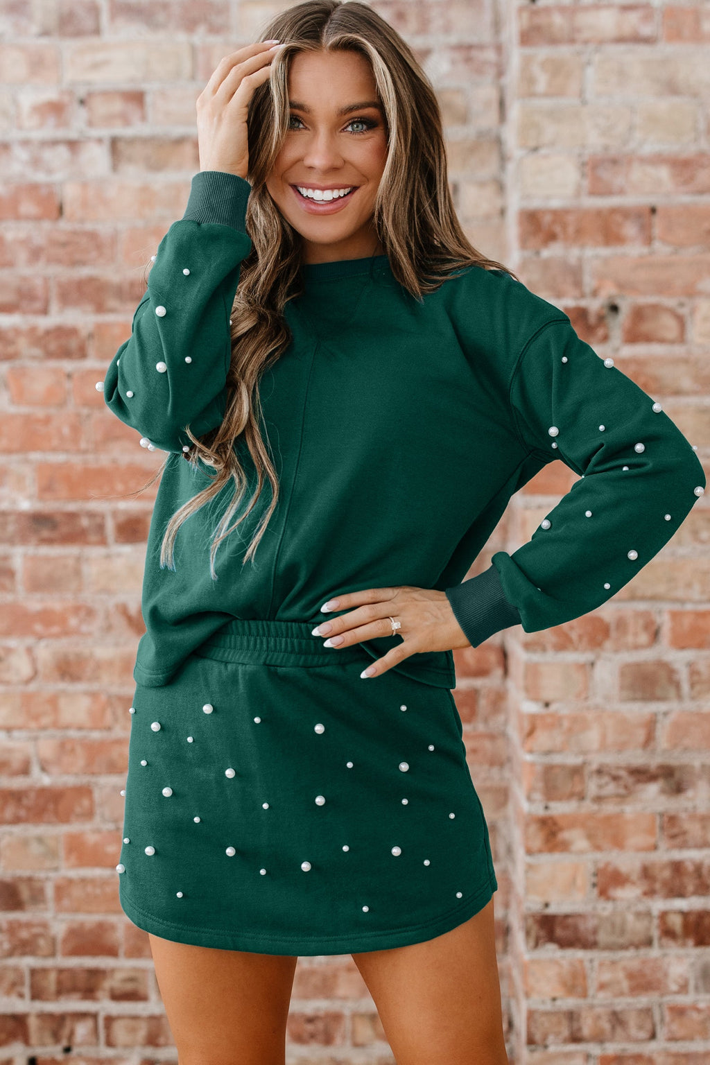 Rosie Elastic Waist Mini Skirt Set-2