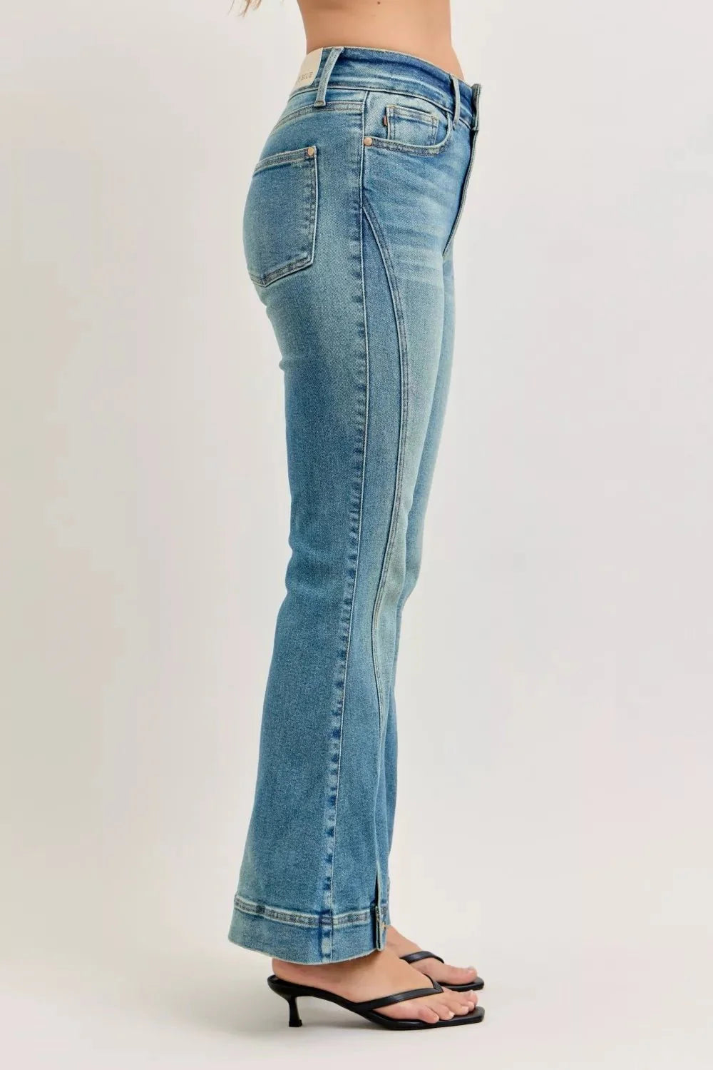Judy Blue High Waist Vintage Wash Flare Jeans-1
