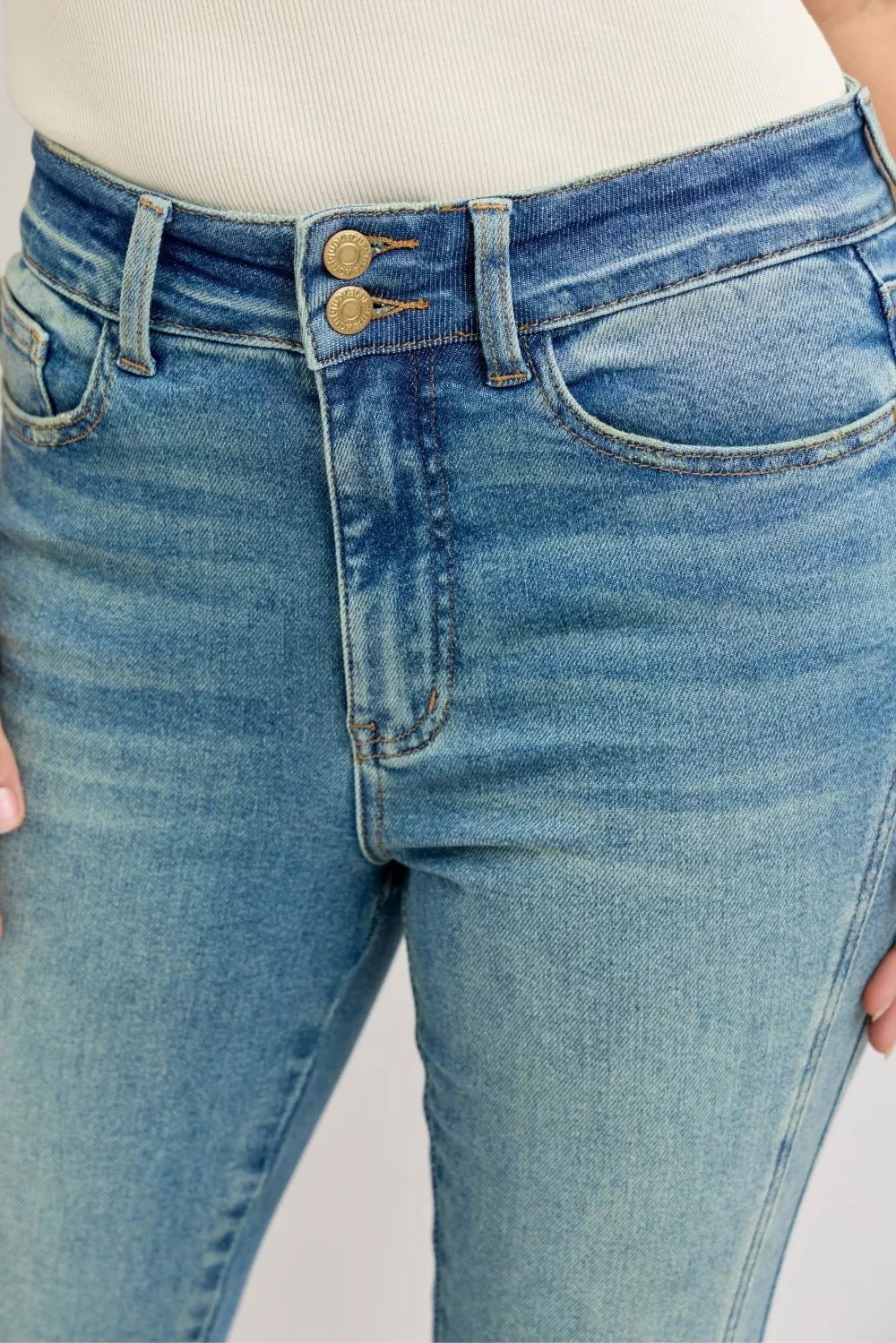 Judy Blue High Waist Vintage Wash Flare Jeans-4