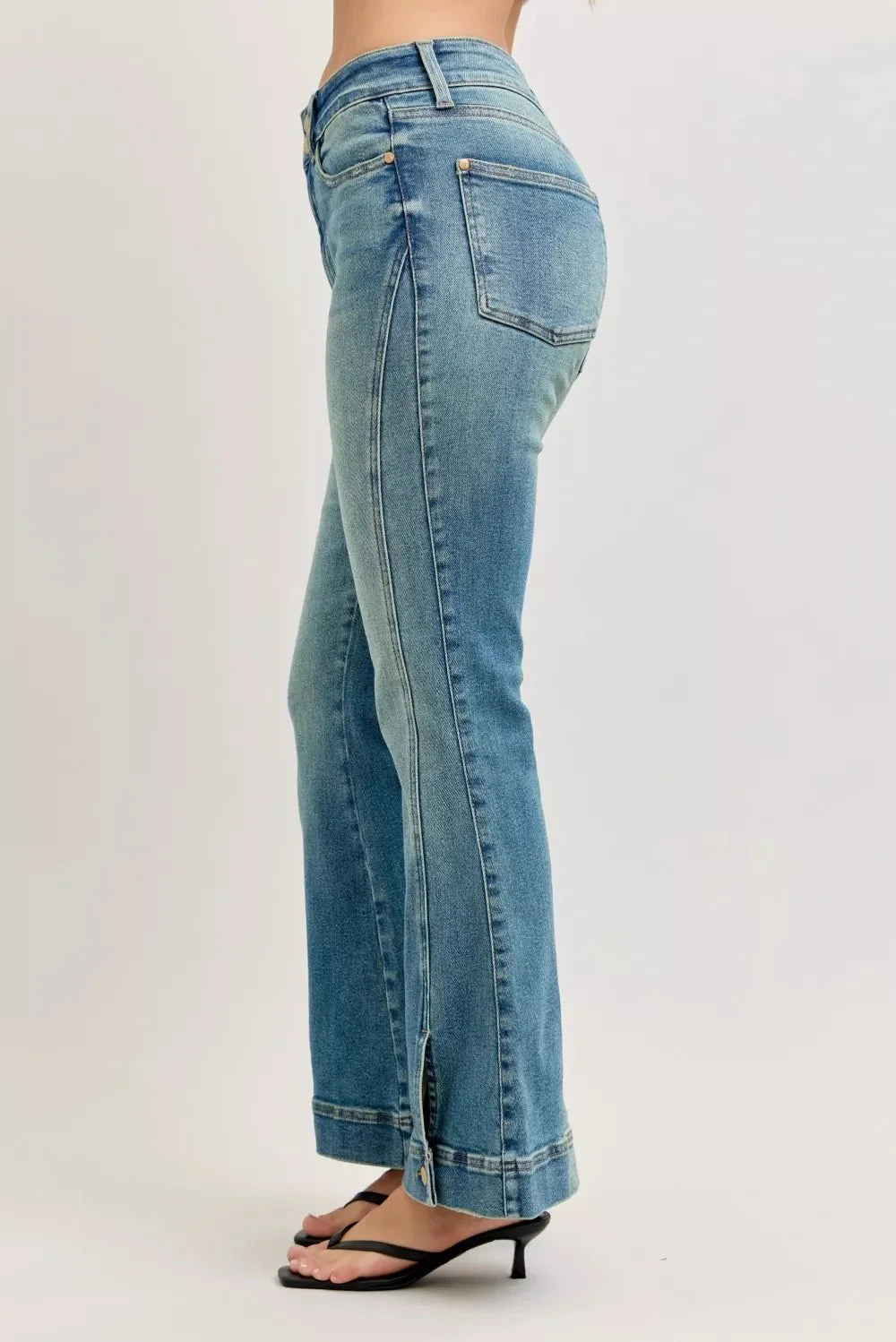 Judy Blue High Waist Vintage Wash Flare Jeans-2