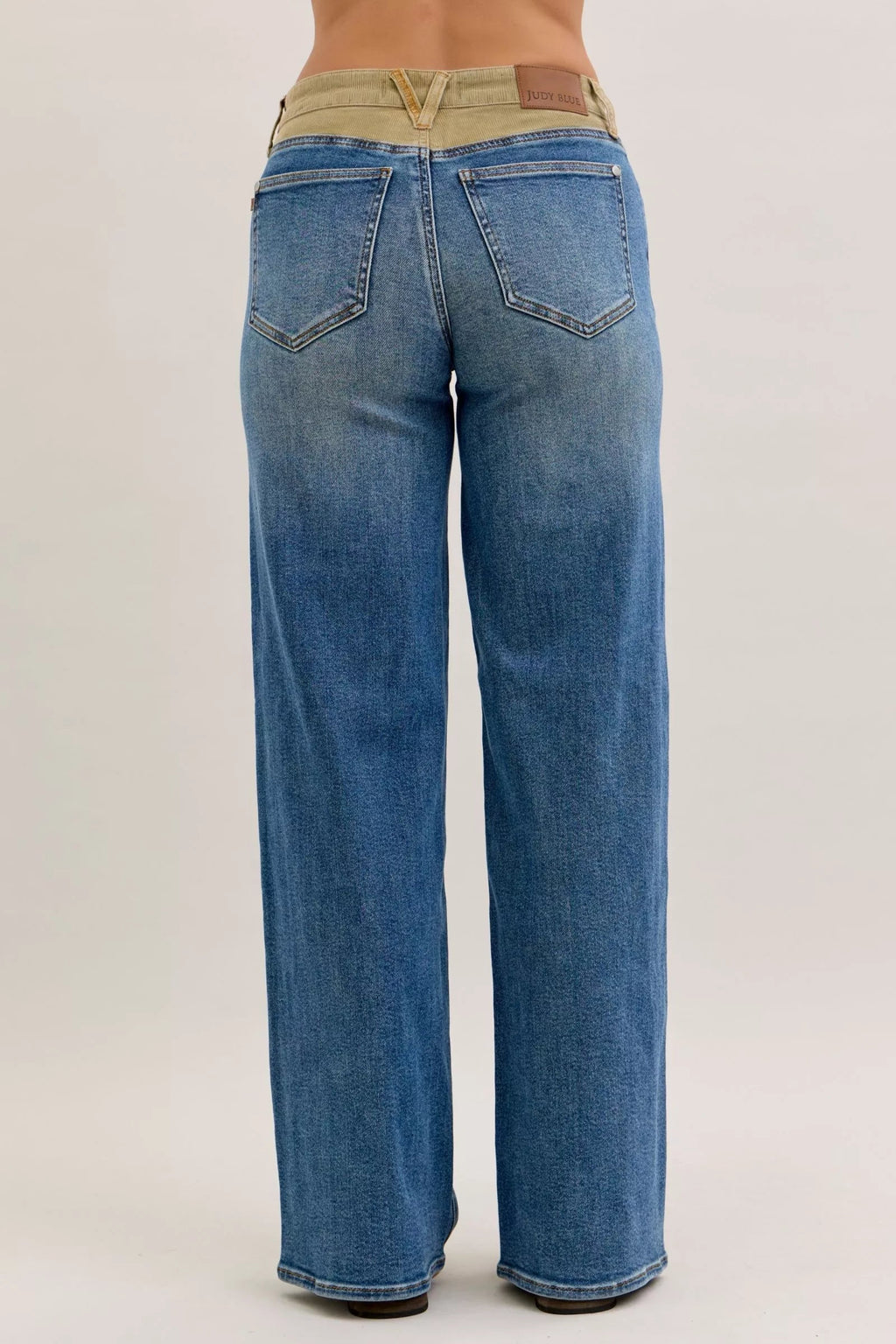 Judy Blue MR Column Straight Jeans with Corduroy Waist-3