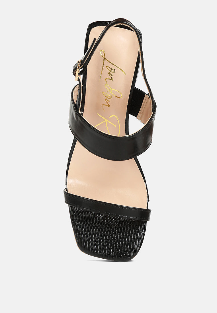 Kirk Elasticated Gussets Block Heel Sandals-1