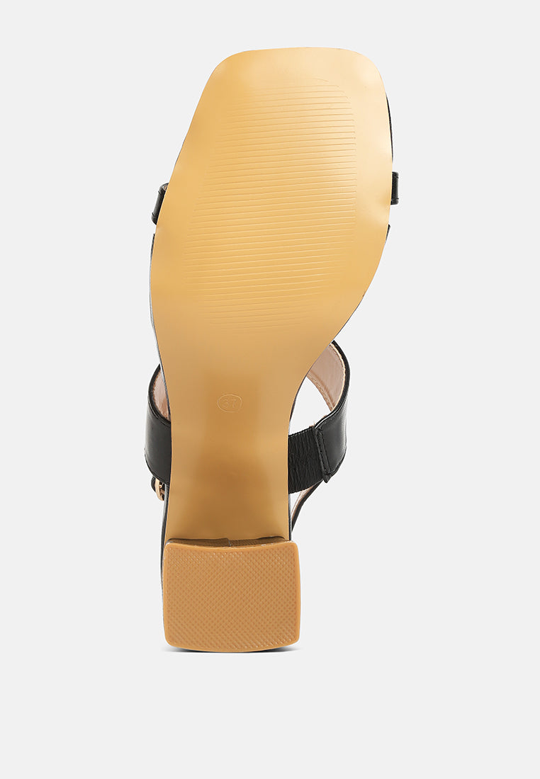 Kirk Elasticated Gussets Block Heel Sandals-2