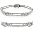 LO1393 - Rhodium Brass Bracelet with AAA Grade CZ  in Clear-0