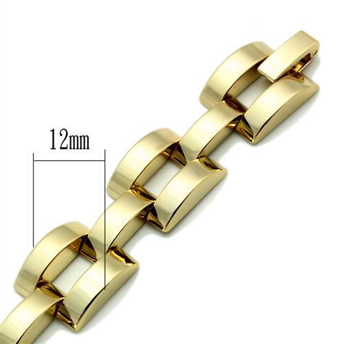 LO2425 - Gold Brass Bracelet with No Stone-2