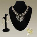 LO3077 - Gold Brass Jewelry Sets with AAA Grade CZ  in Clear-0