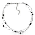 LO4719 - Ruthenium White Metal Necklace with Synthetic Synthetic Glass in Jet-0